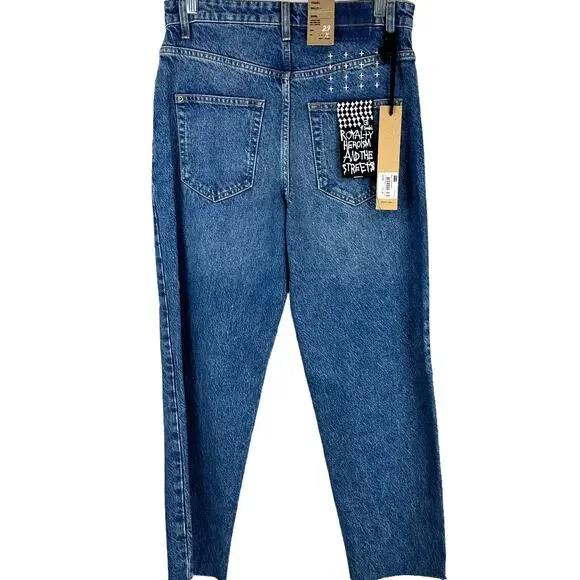 Ksubi NWT Men's Bullet Cropped Blaze Denim Jeans Size 29 Relaxed Leg Raw Hem